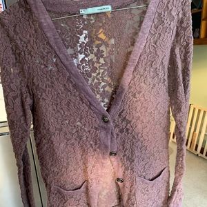 Purple lace shirt cardigan size Medium